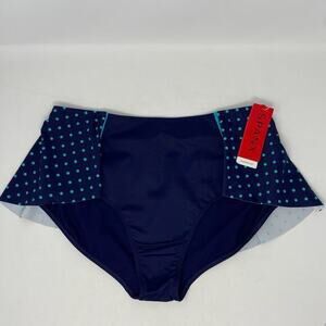 Spanx Swimsuit Womens Size 16 Flirty Skirted Shaping Bottoms‎ SPF 50 Polka Dots